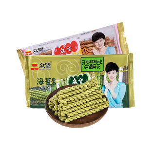 【爆款推荐】众望小麻花312g海苔味办公室休闲零食苔条麻花特产