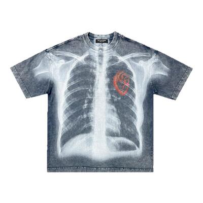 美式潮牌vibe心脏水洗做旧短袖