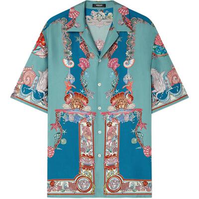 【季末优惠】VERSACE/范思哲 男士Coral Theatre真丝衬衫