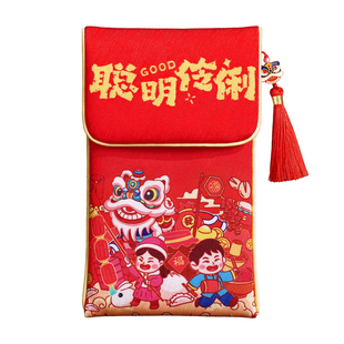 马年红包袋2026新款可爱个性高档给儿童小孩过年新年布艺压岁钱包