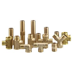 4分铜对丝弯头三通直接DN15热水器软管马桶三角阀延长分路对接头