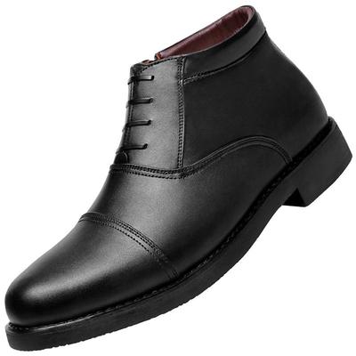 强人男高帮三接头商务棉皮鞋