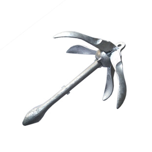 钓鱼用品船锚充气船橡皮艇专用碳钢镀锌防锈可折叠船锚送锚绳