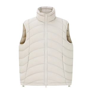 XBRO排骨羽绒服冬季男女简约立领羽绒背心潮加厚90白鸭绒龟背马甲