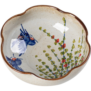 景德镇手作原创青花釉下彩家用盘料碟手绘复古小盘子点心碟水果碟