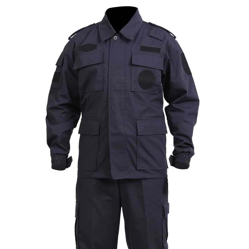 保安黑色工作服套装男春秋宽松肥大耐穿耐磨物业长袖安保作训服饰