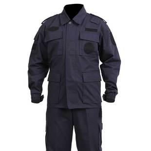 保安黑色工作服套装男春秋宽松肥大耐穿耐磨物业长袖安保作训服饰