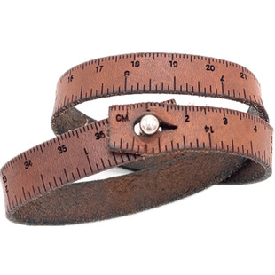 美国I Love Handles Wrist Ruler棕色15英寸英寸厘米皮尺手环