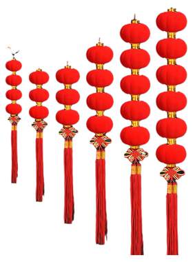 大红户外庭院小灯笼挂饰一串树上挂件院子春节马年2026过新年装饰