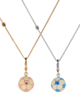 挂坠皇冠粉蓝色足球吊坠项链运动