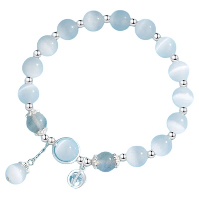 转运珠猫眼石手链女生纯银轻奢小众精致2025新款水晶手串新年礼物