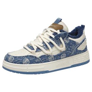 回力鞋子男2026冬季新款潮牌厚底加绒休闲板鞋运动保暖二棉鞋男款