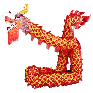 舞龙灯光龙道具布龙头南龙成人手工舞龙全套发光春节表演烫金龙灯