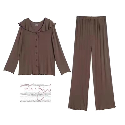 孕妇套装宽松大码春秋喂奶睡衣产后哺乳月子服空调房暖气房家居服