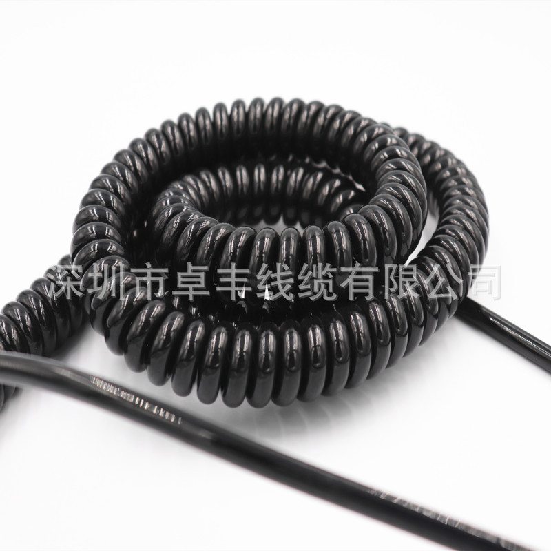 螺旋电缆供应汽车尾板3芯伸缩弹簧线 4芯弹簧线 5芯螺旋电线
