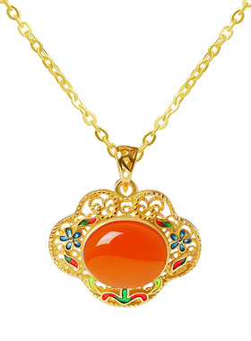 宫里上新水润樱桃红南红玛瑙项链