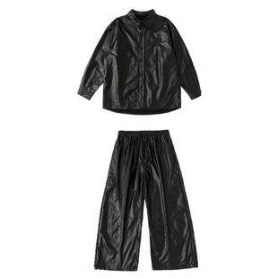 街舞儿童演出服嘻哈男童皮衣衬衫外套裤子套装潮服元旦hiphop炸街