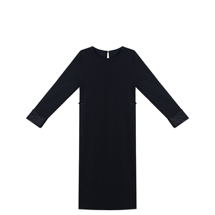 柒院家大码女装设计感国风盘扣刺绣连衣裙2025秋款宽松遮肉中长裙