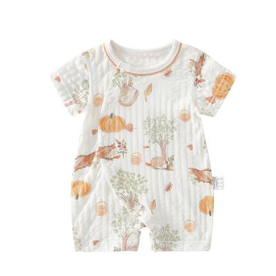 温巢婴儿衣服夏季短袖短裤连体衣