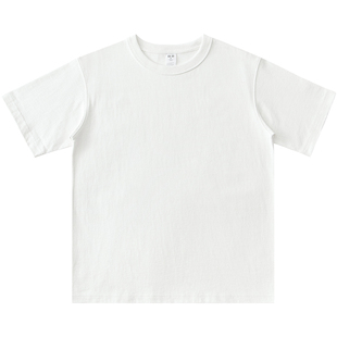 320g重磅T恤男短袖夏季纯色白色宽松纯棉半袖男士体恤打底衫男生