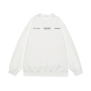 王橹杰同款GOGOSOON卫衣男400g新款春秋圆领宽松百搭潮流印花上衣