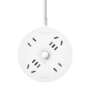 公牛圆形插座扩展超薄扁平插头多功能沙发后夹缝隙床头柜排插线板