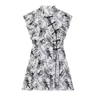 新中式情侣装夏季小众设计感短袖衬衫女旗袍两件套法式一裙一衣