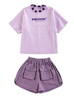 亲子装女童套装夏装洋气中大童短袖2026新款女孩夏季韩版两件套潮