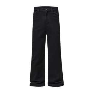 ISTURE 巴黎bootcut黑色微喇牛仔裤男女美式复古高街做旧显瘦长裤