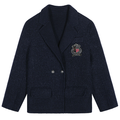 落落狷介短款双面呢大衣女