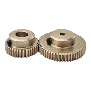 0.5模铜齿轮16-69齿正齿轮齿条定制马达电机凸台直齿斜齿定做加工