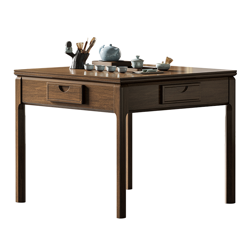 国喜新款中式实木麻将桌全自动麻将机家用餐桌两用低音电动机麻桌