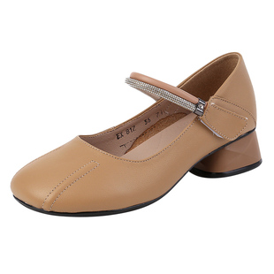 夏季软皮浅口真皮软底平底百搭妈妈鞋单鞋女小皮鞋小码女鞋313233