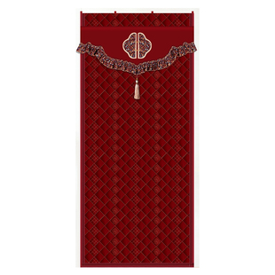 冬季保暖防风门帘加厚家用免打孔挡风防寒隔音卧室保温复古风帘