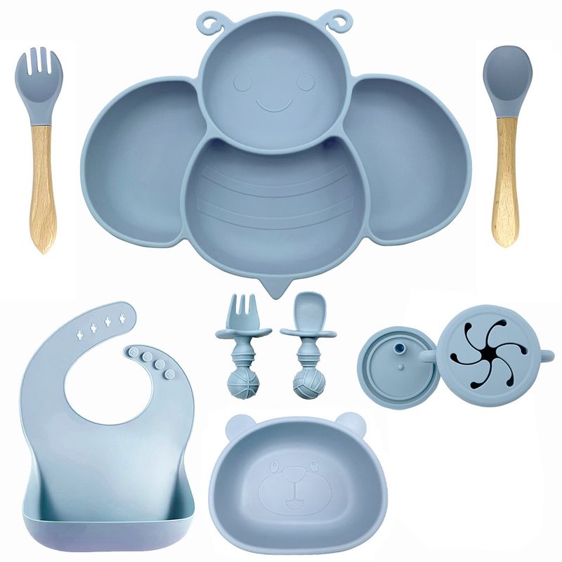 新品宝宝餐盘吸盘一体式儿童餐具硅胶防摔吸盘碗婴儿吃饭辅食餐垫