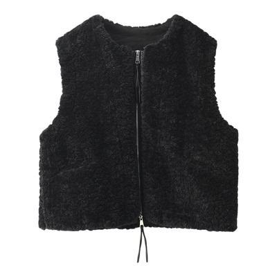 羊羔毛加厚马甲无袖马夹外套