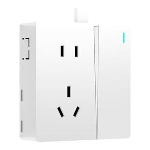 国际电工明装插座墙壁明线超薄一开五孔单双控带开关电源插座面板