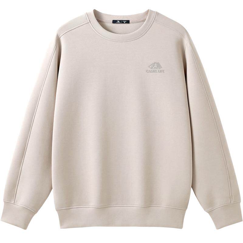 骆驼男装圆领卫衣男春夏季2026情侣同款休闲纯色套头休闲长袖t恤