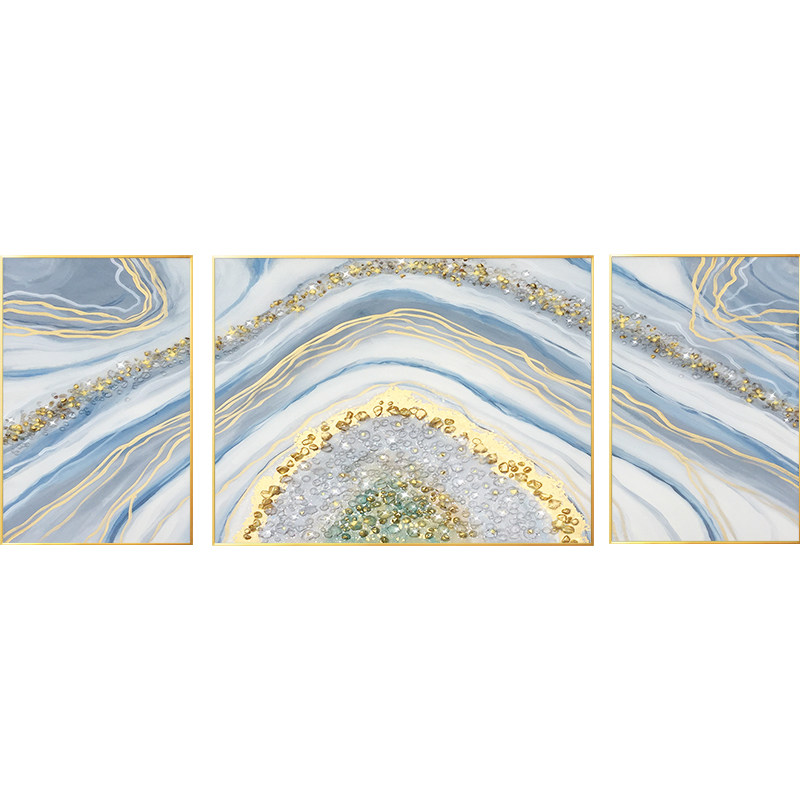 水晶手绘油画北欧美式3D立体