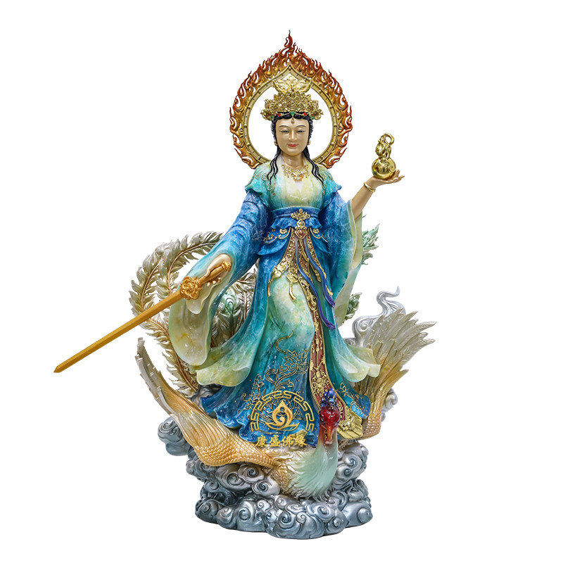 汉白玉九天玄女神像供奉家居摆件
