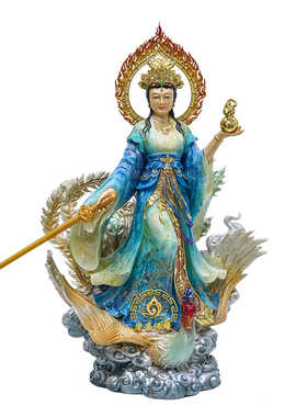 汉白玉九天玄女神像供奉家居摆件