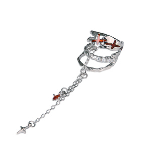 YUKI纯银耳夹男女个性嘻哈痞帅流苏无耳洞耳骨夹小众设计师潮配饰