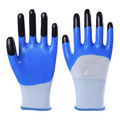 手套劳保耐磨工作丁腈橡胶乳胶防水防滑加厚带胶胶皮工地干活手套