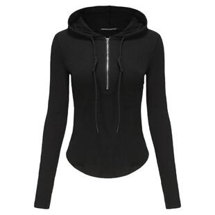 madeinnormal设计师品牌LOOKNOW半开领拉链长袖内搭打底衫上衣女