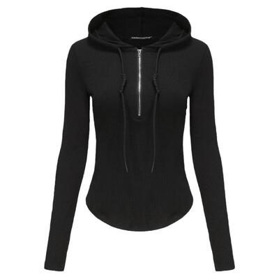 madeinnormal拉链装饰帽绳打底衫