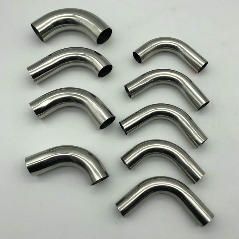 不锈钢加长弯头90度单边双边加长加厚弯管直角焊接弯管转接头配件