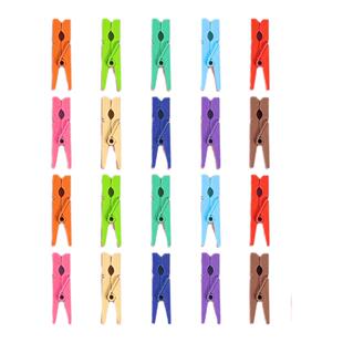 彩色照片夹相片作品展示夹挂绳卡通可爱木夹子小号幼儿园创意装饰照片墙夹留言卡片明信片夹麻绳木质夹子挂墙