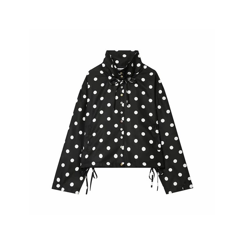 女士休闲百搭立领长袖波点外套  Women Casual Polka Jacket