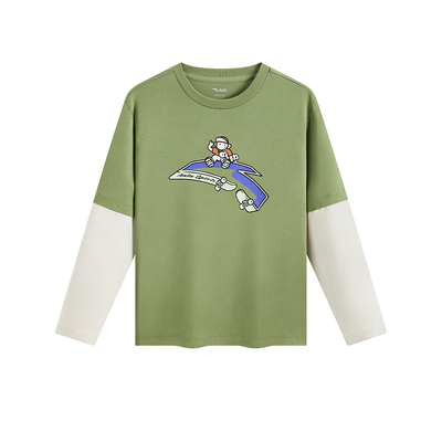 安踏儿童假两件长袖T恤