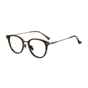 木川145mm眼镜男近视复古全框椭圆形钛镜架可配度数网上专业配镜